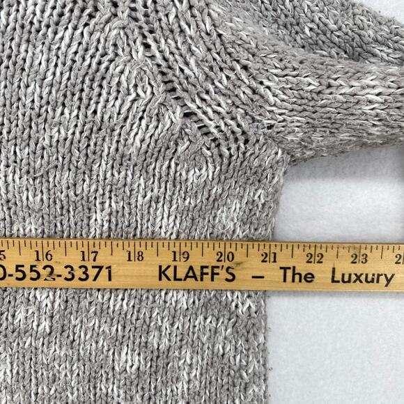 EILEEN FISHER Sweater M Organic Cotton Marled Chunky Turtleneck Pullover Gray - Picture 10 of 12